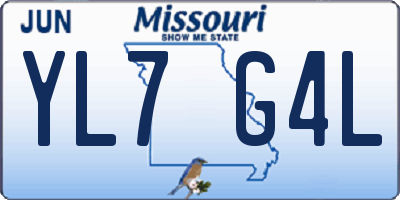MO license plate YL7G4L