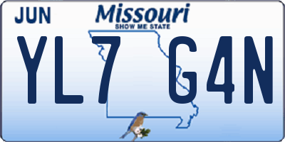 MO license plate YL7G4N