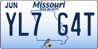 MO license plate YL7G4T