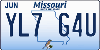 MO license plate YL7G4U