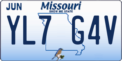 MO license plate YL7G4V