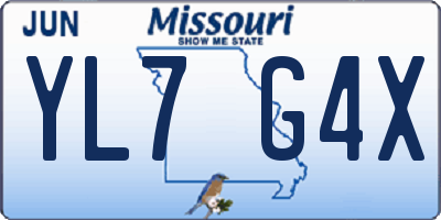 MO license plate YL7G4X