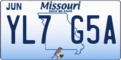 MO license plate YL7G5A