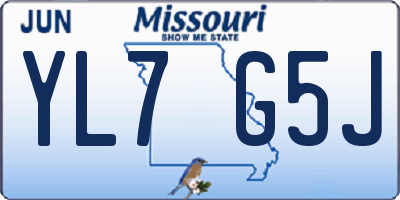 MO license plate YL7G5J