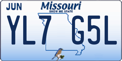 MO license plate YL7G5L