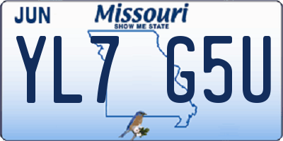MO license plate YL7G5U