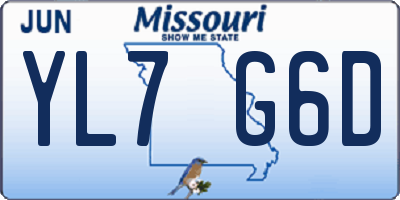 MO license plate YL7G6D