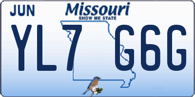 MO license plate YL7G6G