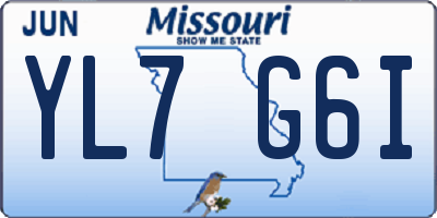 MO license plate YL7G6I