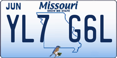 MO license plate YL7G6L