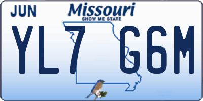 MO license plate YL7G6M