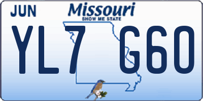 MO license plate YL7G6O