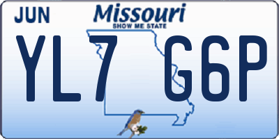 MO license plate YL7G6P