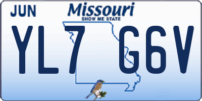 MO license plate YL7G6V