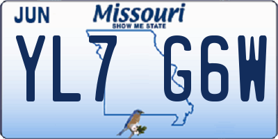 MO license plate YL7G6W