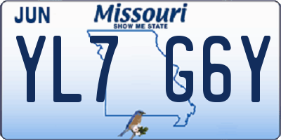 MO license plate YL7G6Y