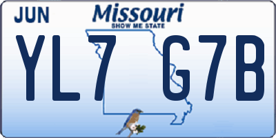 MO license plate YL7G7B