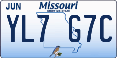 MO license plate YL7G7C