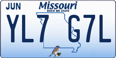 MO license plate YL7G7L