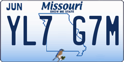 MO license plate YL7G7M