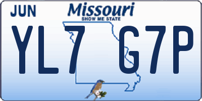 MO license plate YL7G7P