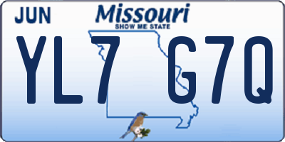MO license plate YL7G7Q