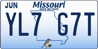 MO license plate YL7G7T