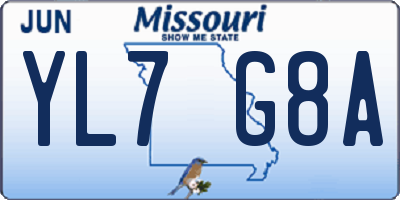 MO license plate YL7G8A