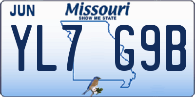 MO license plate YL7G9B
