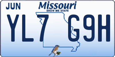 MO license plate YL7G9H