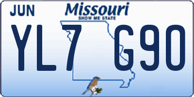 MO license plate YL7G9O