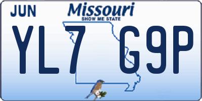 MO license plate YL7G9P