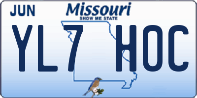 MO license plate YL7H0C