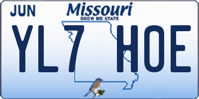 MO license plate YL7H0E