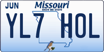 MO license plate YL7H0L