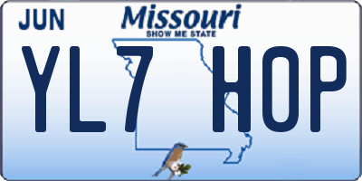 MO license plate YL7H0P
