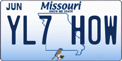 MO license plate YL7H0W