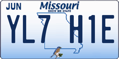 MO license plate YL7H1E