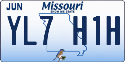 MO license plate YL7H1H