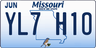 MO license plate YL7H1O