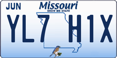 MO license plate YL7H1X
