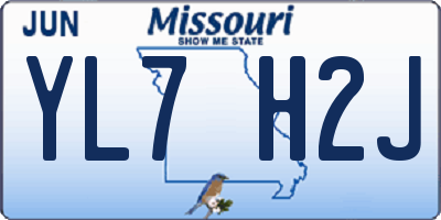 MO license plate YL7H2J