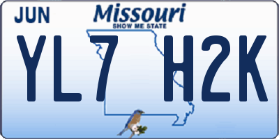 MO license plate YL7H2K