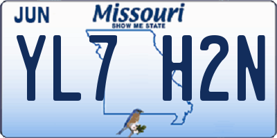 MO license plate YL7H2N