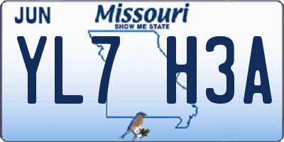 MO license plate YL7H3A