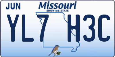 MO license plate YL7H3C