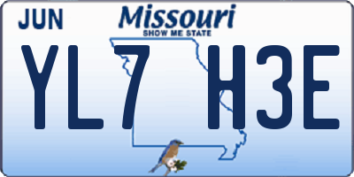 MO license plate YL7H3E