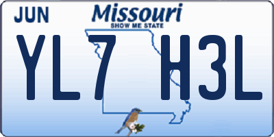 MO license plate YL7H3L