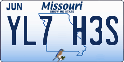 MO license plate YL7H3S