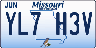 MO license plate YL7H3V